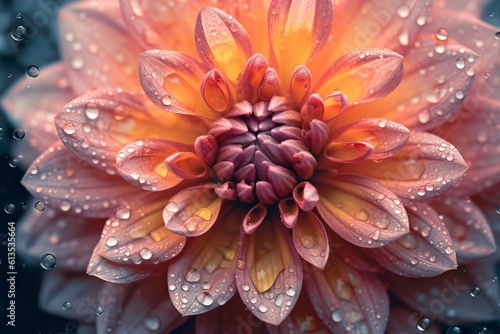 Macro of Pink and Orange flower aster