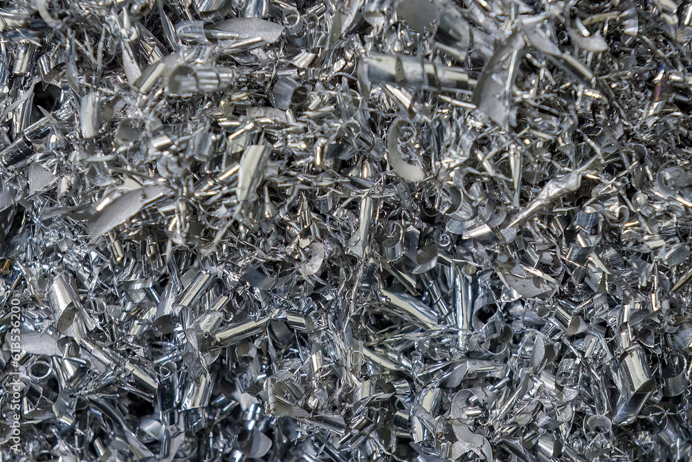Close-up scene of aluminum materials scrap from turning process. Close-up scene of aluminum materials scrap from turning process.