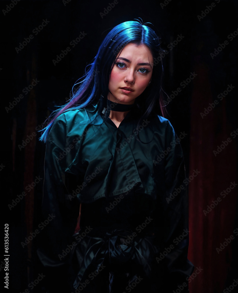 photo of beautiful woman in black ninja outfit assassin killer, generative AI photo of beautiful woman in black ninja outfit assassin killer, generative AI