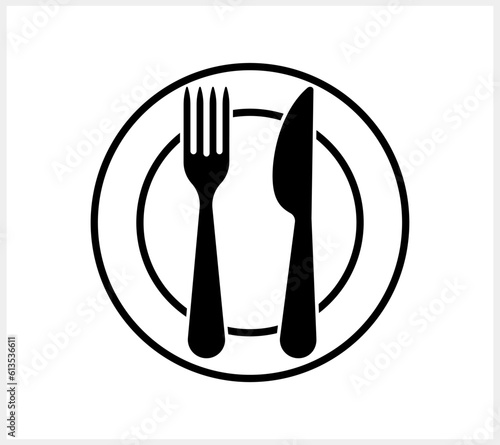 Stencil fork knife icon isolated Food clipart Vector stock illustration EPS 10