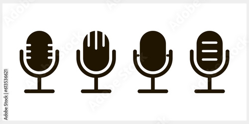 Stencil microphone icon Music clipart Vector stock illustration EPS 10