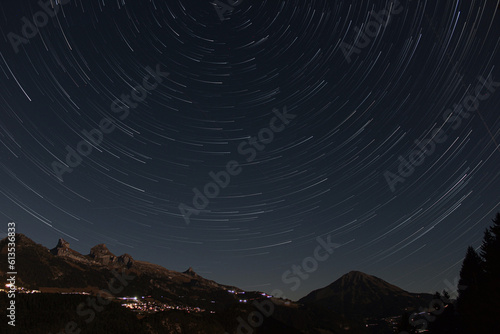 Alpine Landscape With Star Trails