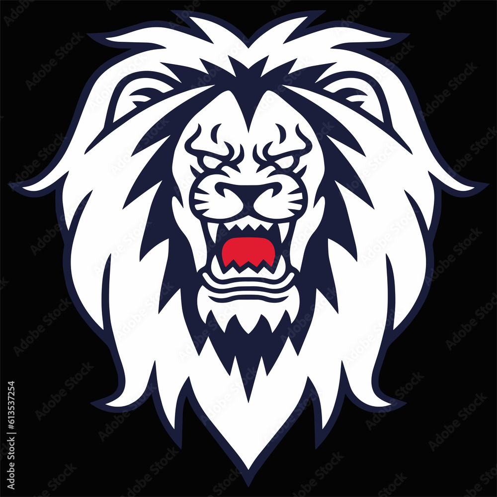 Obraz premium Angry Lion Roaring Logo Vector illustration Artwork