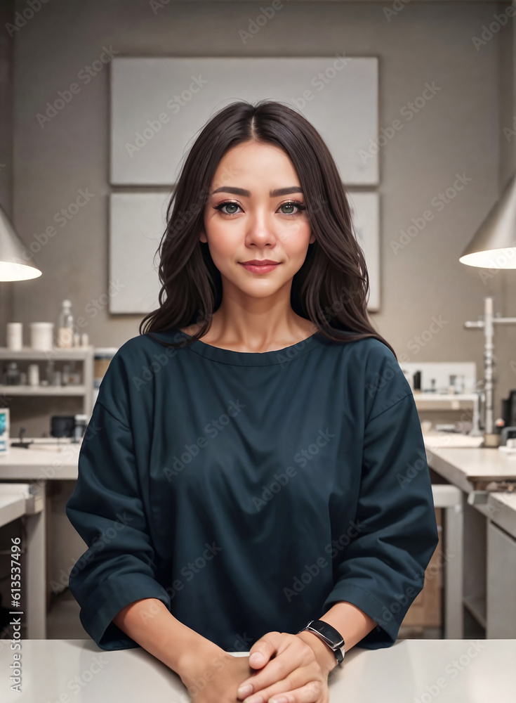 photo of beautiful asian woman in jacket, generative AI photo of beautiful asian woman in jacket, generative AI