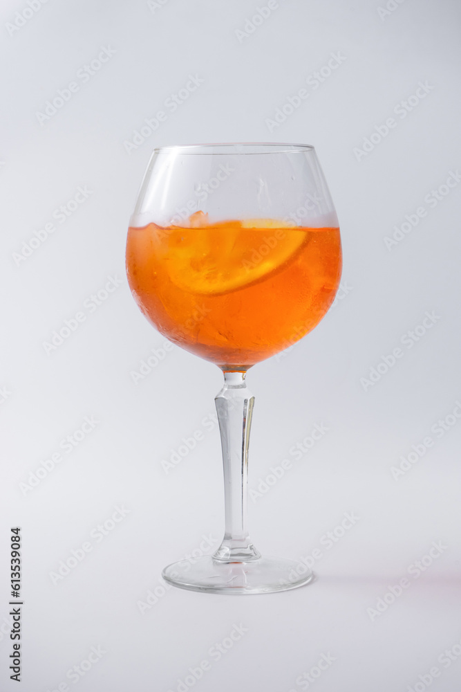 glass of aperol spritz cocktail isolated on white background glass of aperol spritz cocktail isolated on white background