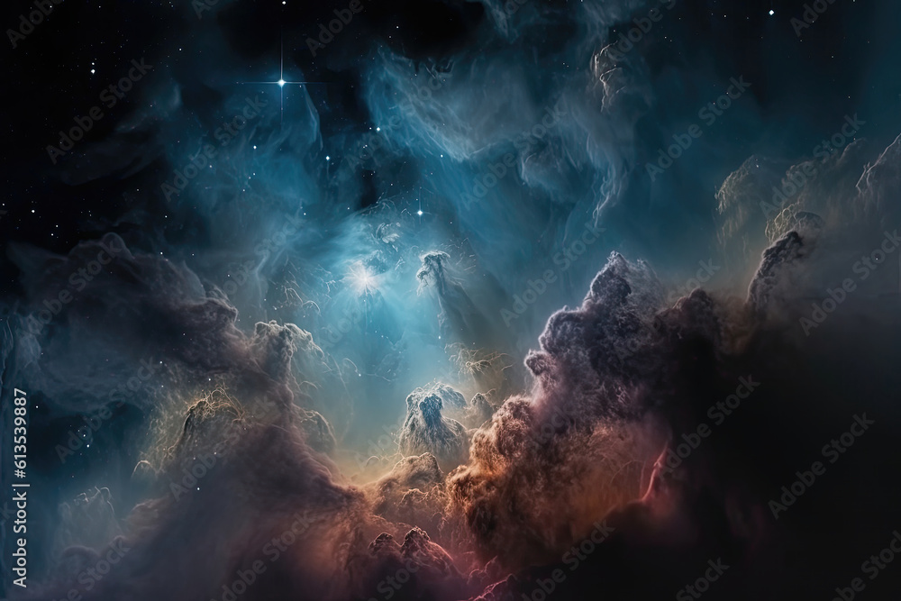 Cosmic nebula in outer space cosmos illustration. Cosmic nebula in outer space cosmos illustration.