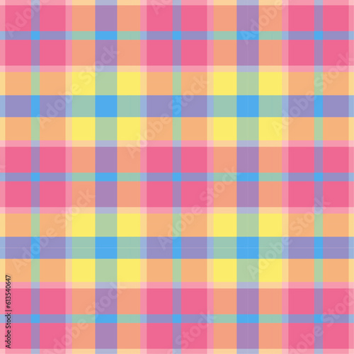 Bright bold summer plaid seamless vector pattern