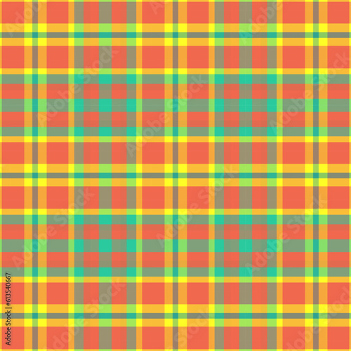 Bright bold summer plaid seamless vector pattern