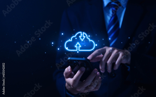 cloud computing with icons concept digital technology big data
