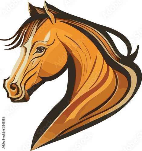 Horse multicolor vector illustration isolated on white background