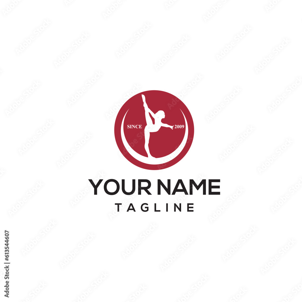 Obraz premium Simple modern and minimal ballerina dancing club logo design 