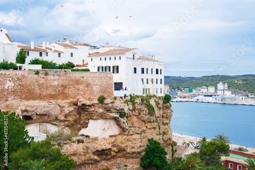 romantic mediterranean bay view of Mahon downtown and Pont des Castell viewpoint