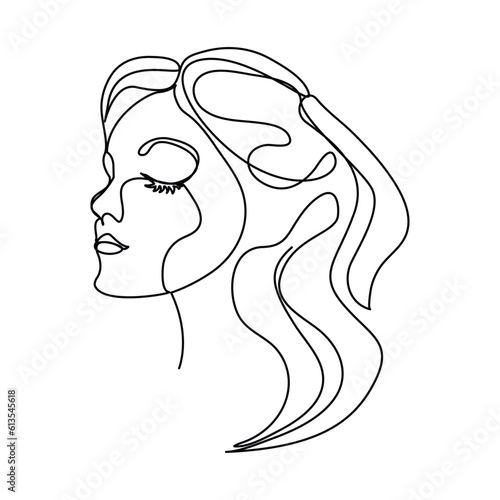 continuous line drawings set of faces and hairstyles fashion fashion simple fashion vector illustration for t-shirt design slogan print graphic style
