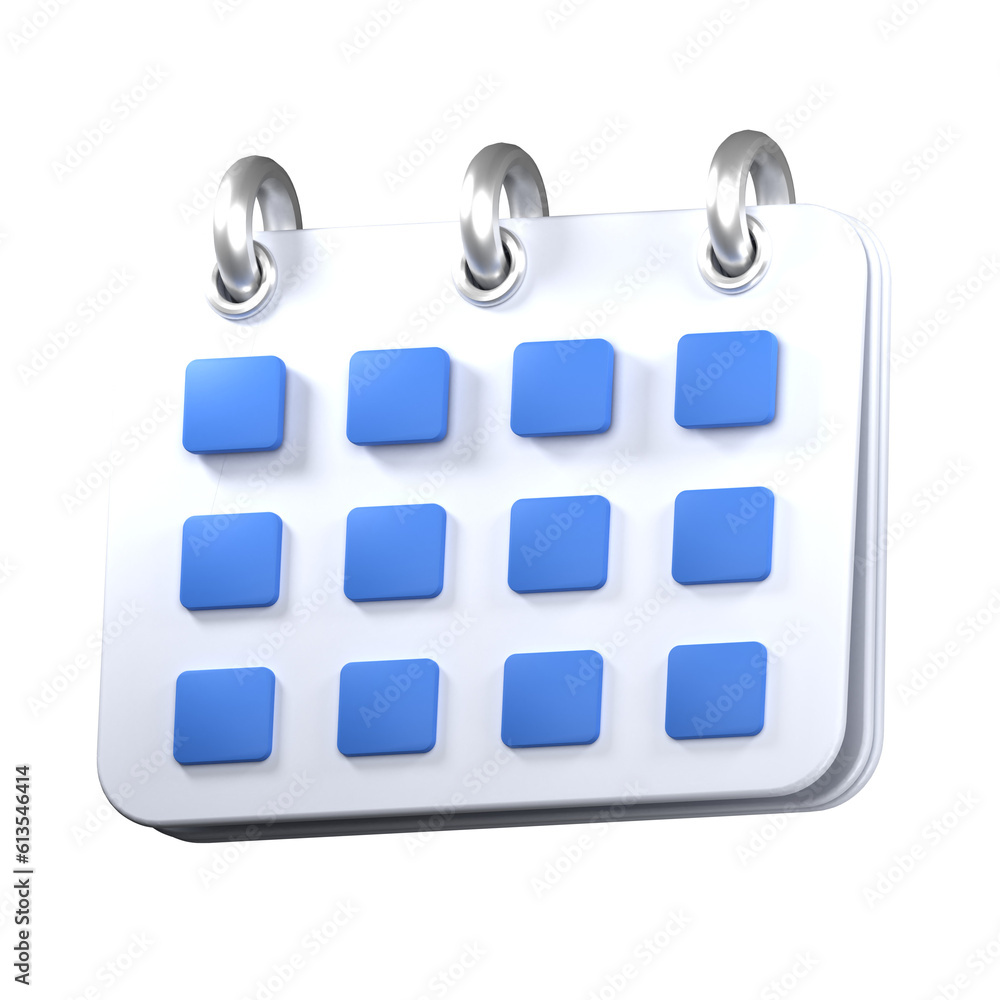3d icon calendar isolated on the transparent background, 3d render illustration 3d icon calendar isolated on the transparent background, 3d render illustration