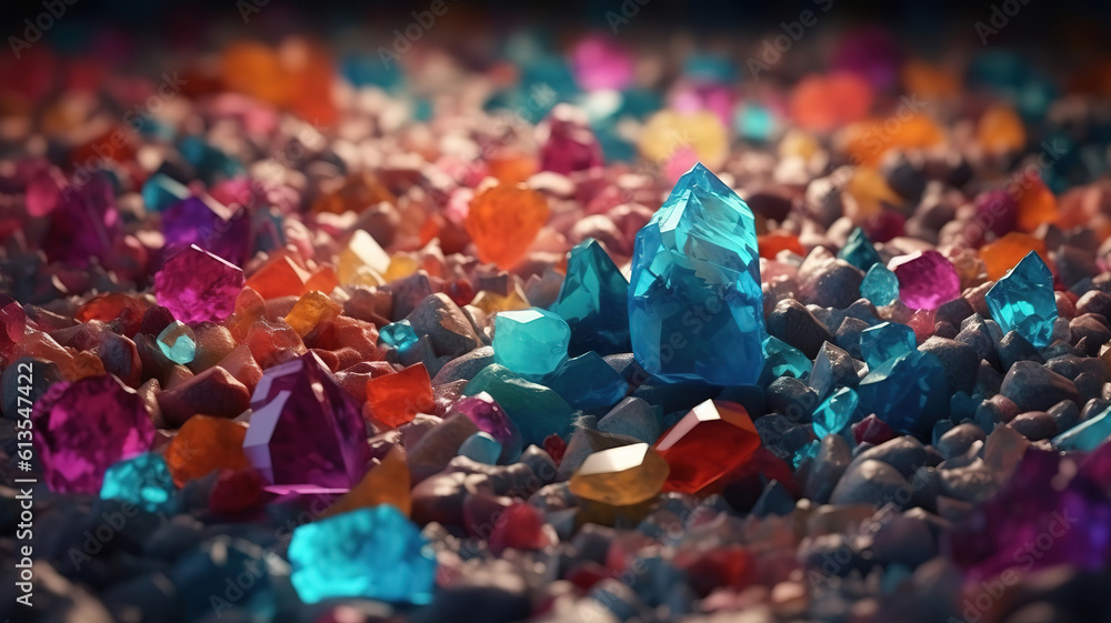 3d render, colorful spiritual crystals isolated on white background. Generative Ai