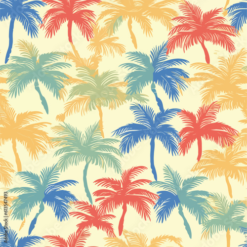 Seamless Colorful Hawaii Palms Pattern. Seamless pattern of Hawaii Palms in colorful style. Add color to your digital project with our pattern 