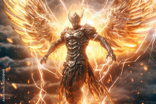 Photo Figure of the mythical archangel Metatron prepared for the fight