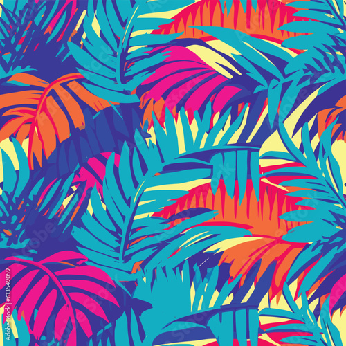 Seamless Colorful Hawaii Palms Pattern. Seamless pattern of Hawaii Palms in colorful style. Add color to your digital project with our pattern!