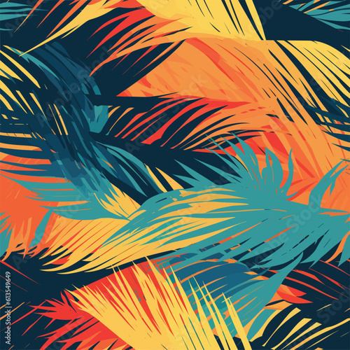 Seamless Colorful Hawaii Palms Pattern. Seamless pattern of Hawaii Palms in colorful style. Add color to your digital project with our pattern!