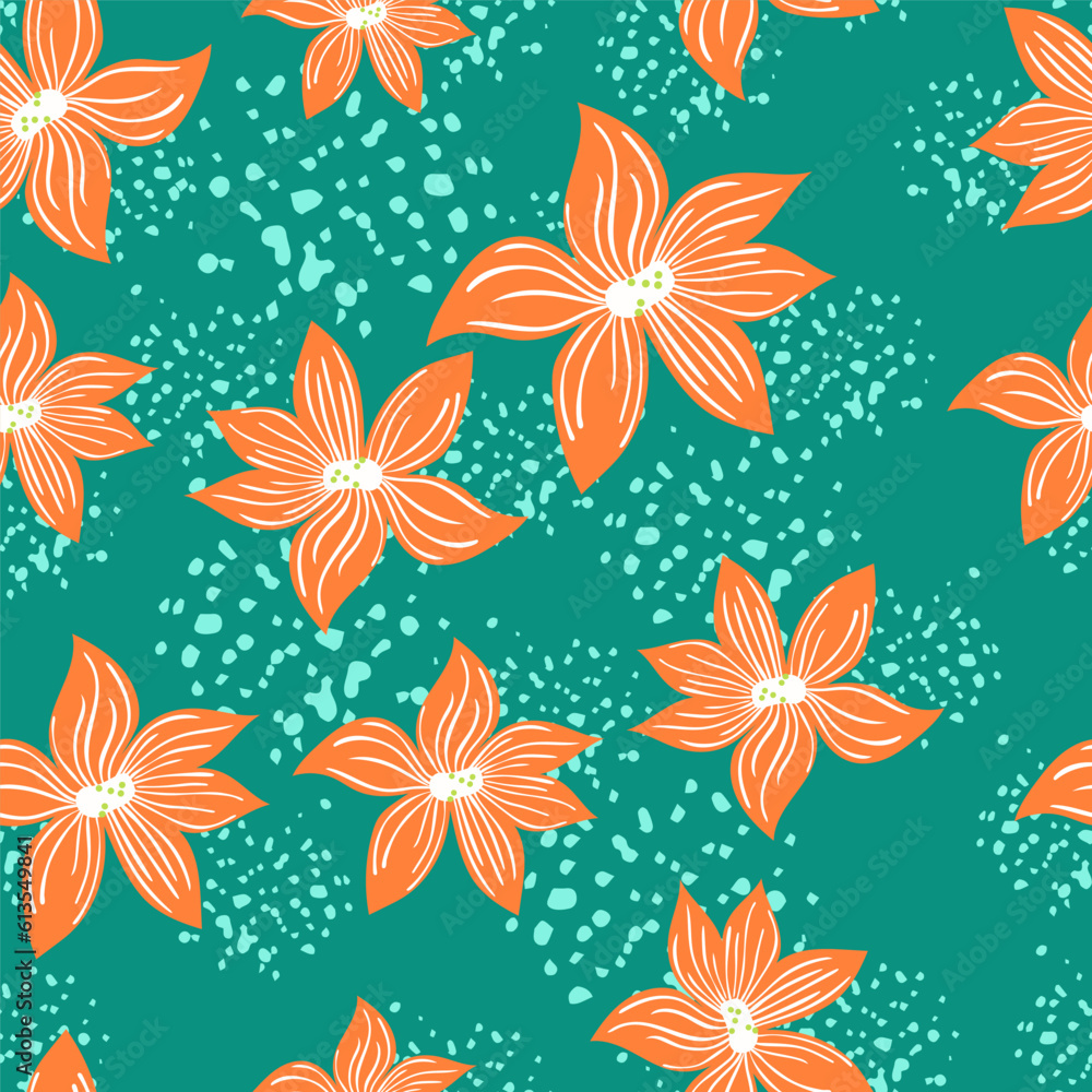 Cute stylized bud flowers background. Abstract flower seamless pattern in simple style. Cute stylized bud flowers background. Abstract flower seamless pattern in simple style.