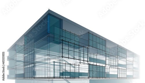 Modern building architecture 3d illustration