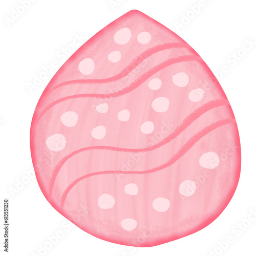 Single red easter egg with curl line