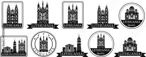 Lithuania set. Isolated Lithuania on white background