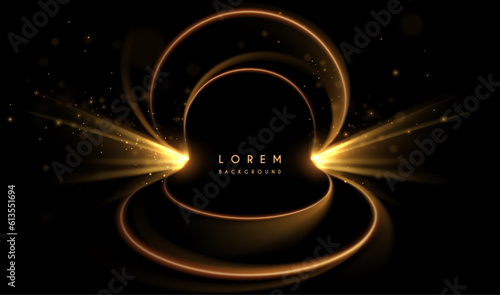 Wallpaper Mural Golden circle light effect background Torontodigital.ca