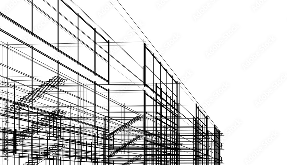 Modern building architecture 3d illustration Modern building architecture 3d illustration