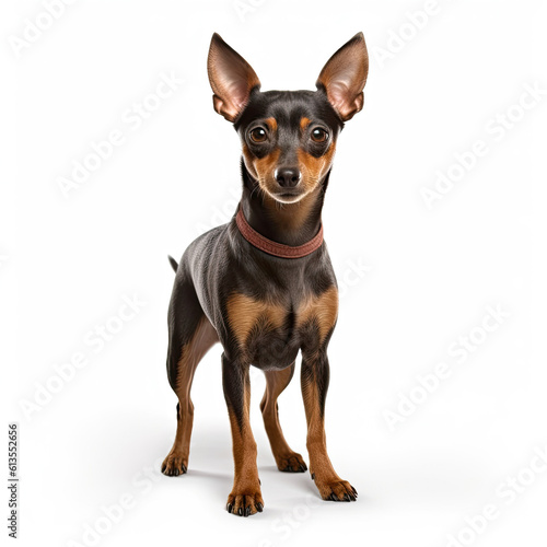 Pinscher dog isolated on a white background, ai generative © mariof