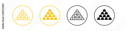 Brick of gold design illustration. Golden ingot vector icon. Golden bullion sign.