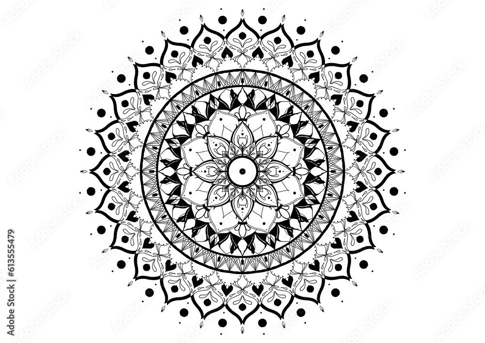 Black and white mandala drawings are suitable for coloring books. Black and white mandala drawings are suitable for coloring books.