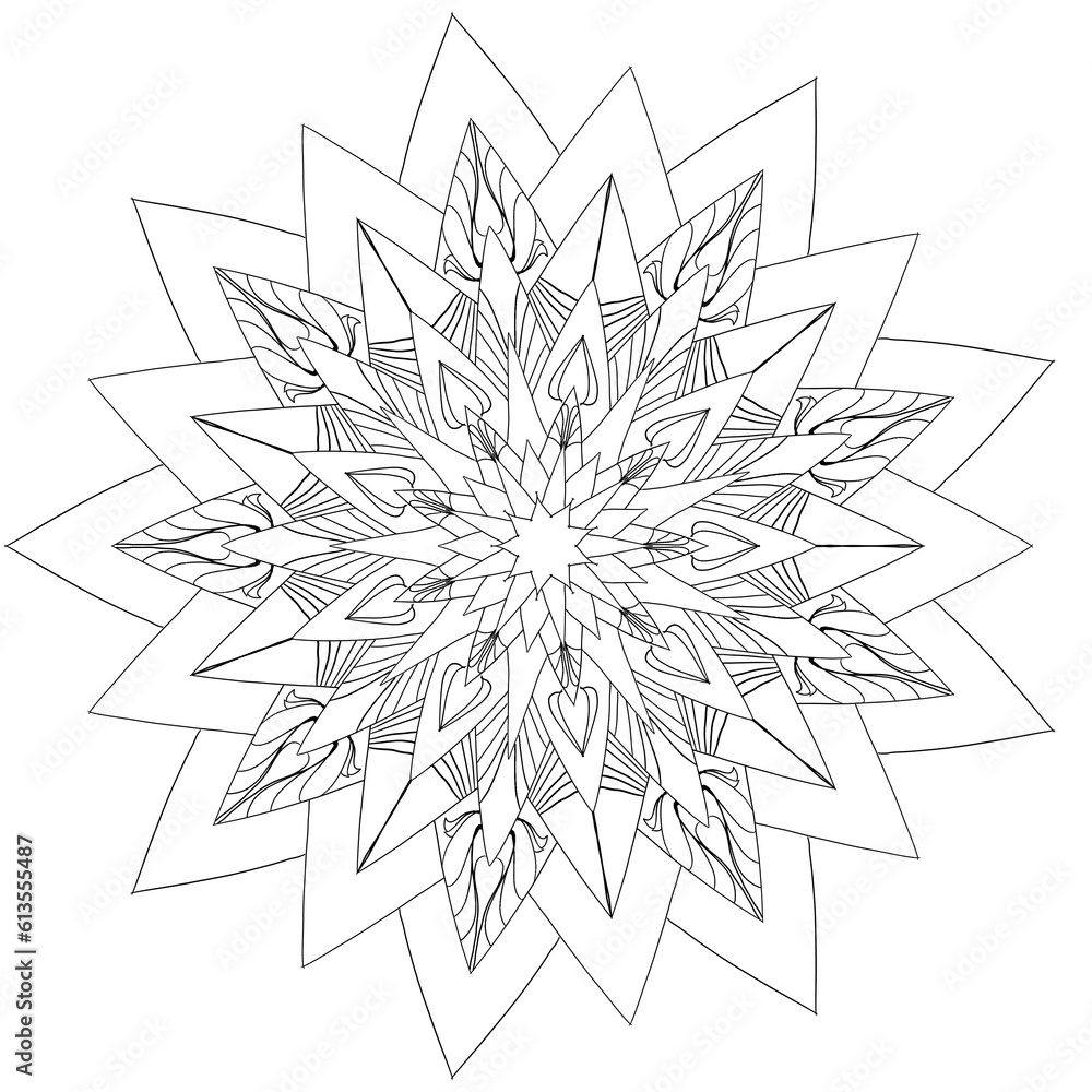 Black and white mandala drawings are suitable for coloring books. Black and white mandala drawings are suitable for coloring books.