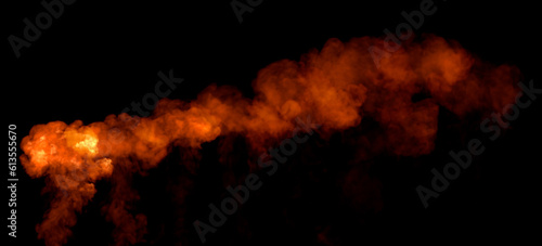 Series of powerful bursts with flames, isolated - object 3D illustration © Dancing Man