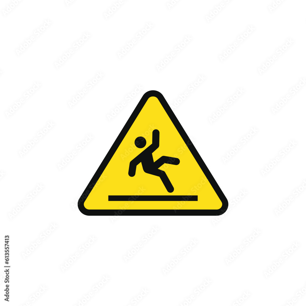 Wet floor caution warning symbol design vector