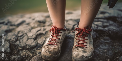 Dirty knees in an adult woman, close-up, concept of Body imperfection, created with Generative AI technology © koldunova