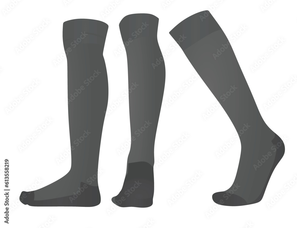 Grey soccer socks. vector illustration Grey soccer socks. vector illustration