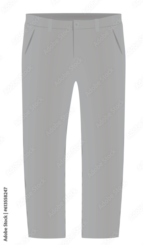 Grey  chino pants. vector illustration