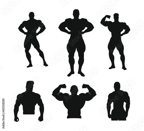 Bodybuilding and fitness gym logos and emblems