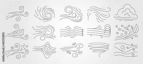 set of wind weather abstract vector illustration design, vector handrawn abstract design. © linimasa