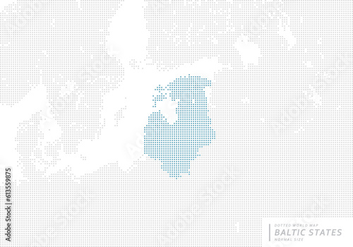 バルト三国を中心とした青のドットマップ photo
