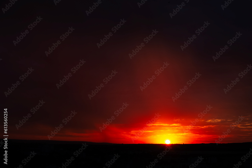Natural dramatic landscape of beautiful colourful dark sunset or sunrise. Natural dramatic landscape of beautiful colourful dark sunset or sunrise.