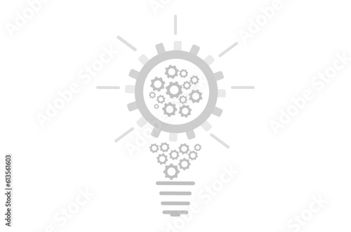 Light Bulb and cog icon, Light Bulb icons, Artificial light bulb icon concept. Machine learning and artificial intelligence , thinking concept. Light Bulb concept.