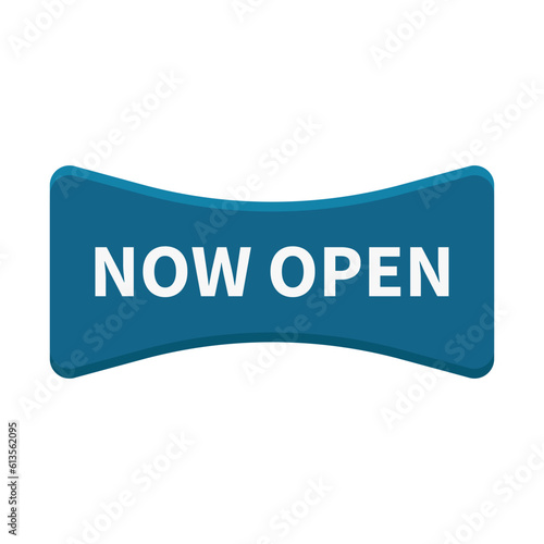 Now Open In Blue Color And Unique Rectangle Shape For Announcement
