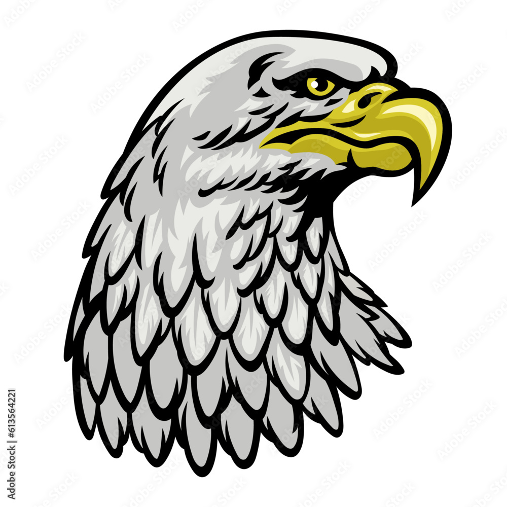 Head of Bald Eagle in Hand Drawn Style Head of Bald Eagle in Hand Drawn Style