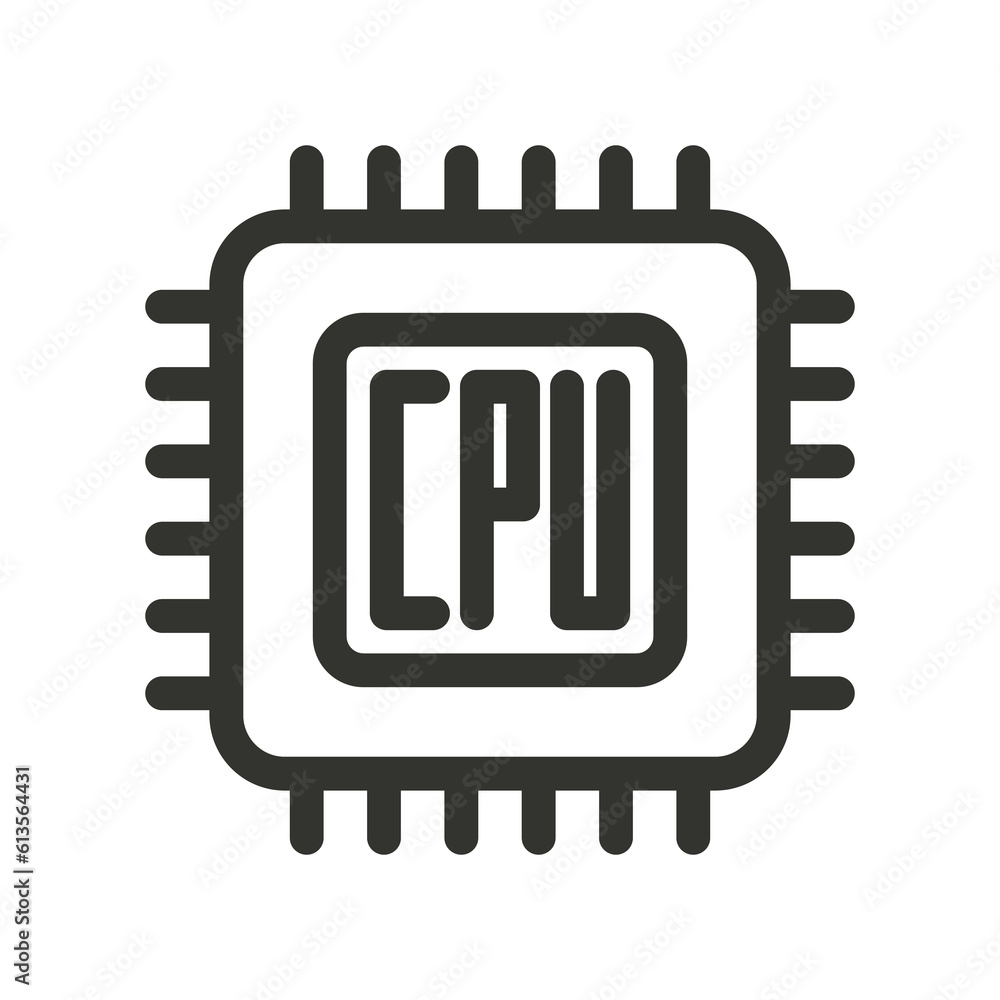CPU Microprocessor or Chips icon. Central Processing Unit illustration CPU Microprocessor or Chips icon. Central Processing Unit illustration