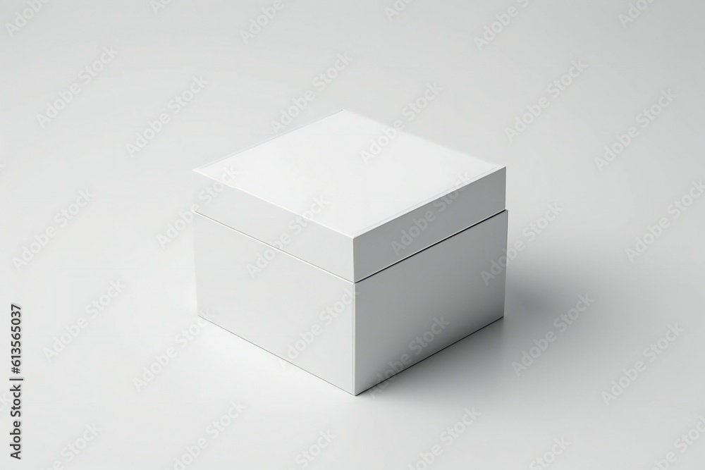 Empty white box mockup on white background Generative AI Empty white box mockup on white background Generative AI