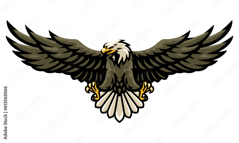 Fototapeta premium Powerful Flying Eagle Mascot Illustration