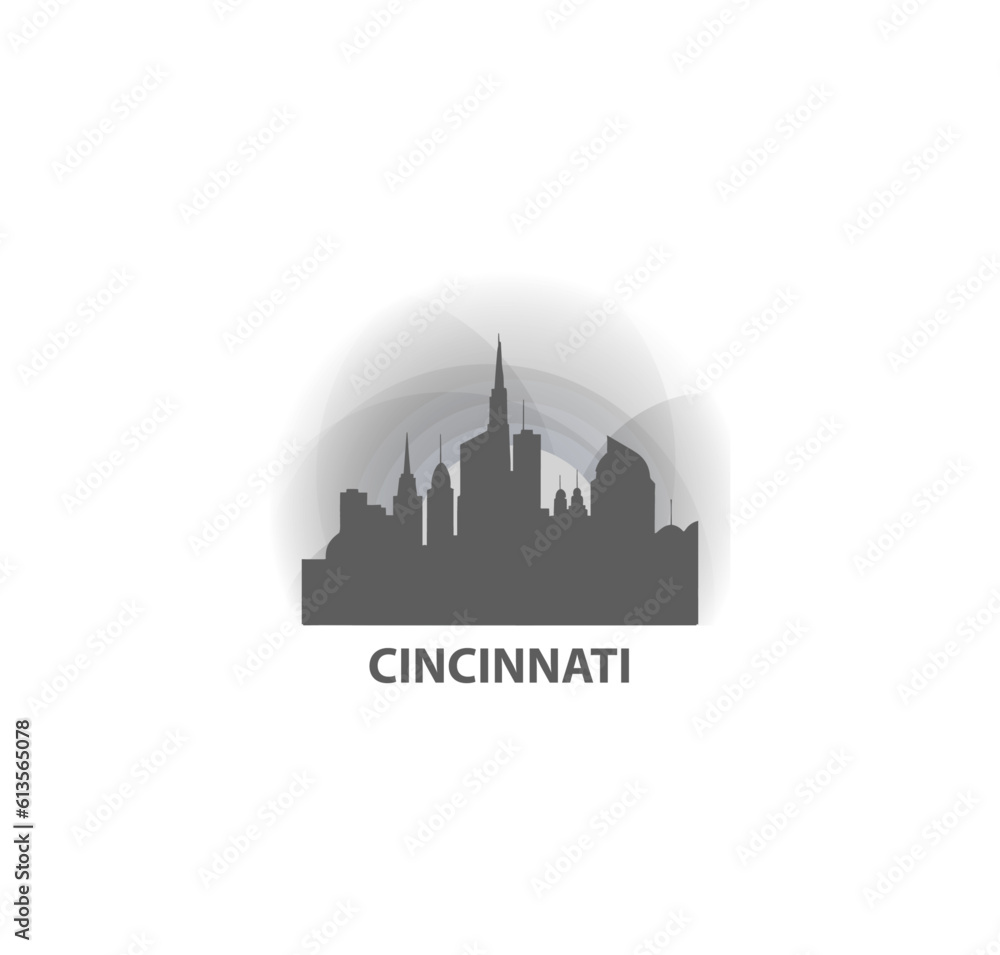 USA United States of America Cincinnati modern city landscape skyline logo. Panorama vector flat shape abstract Ohio icon