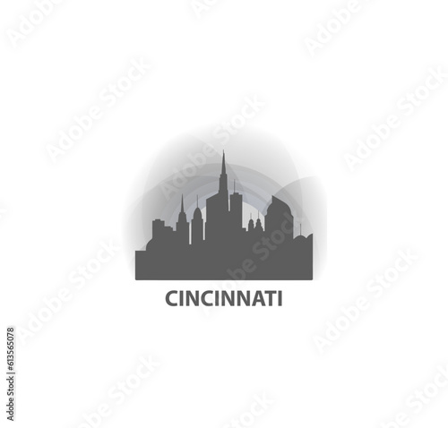 USA United States of America Cincinnati modern city landscape skyline logo. Panorama vector flat shape abstract Ohio icon